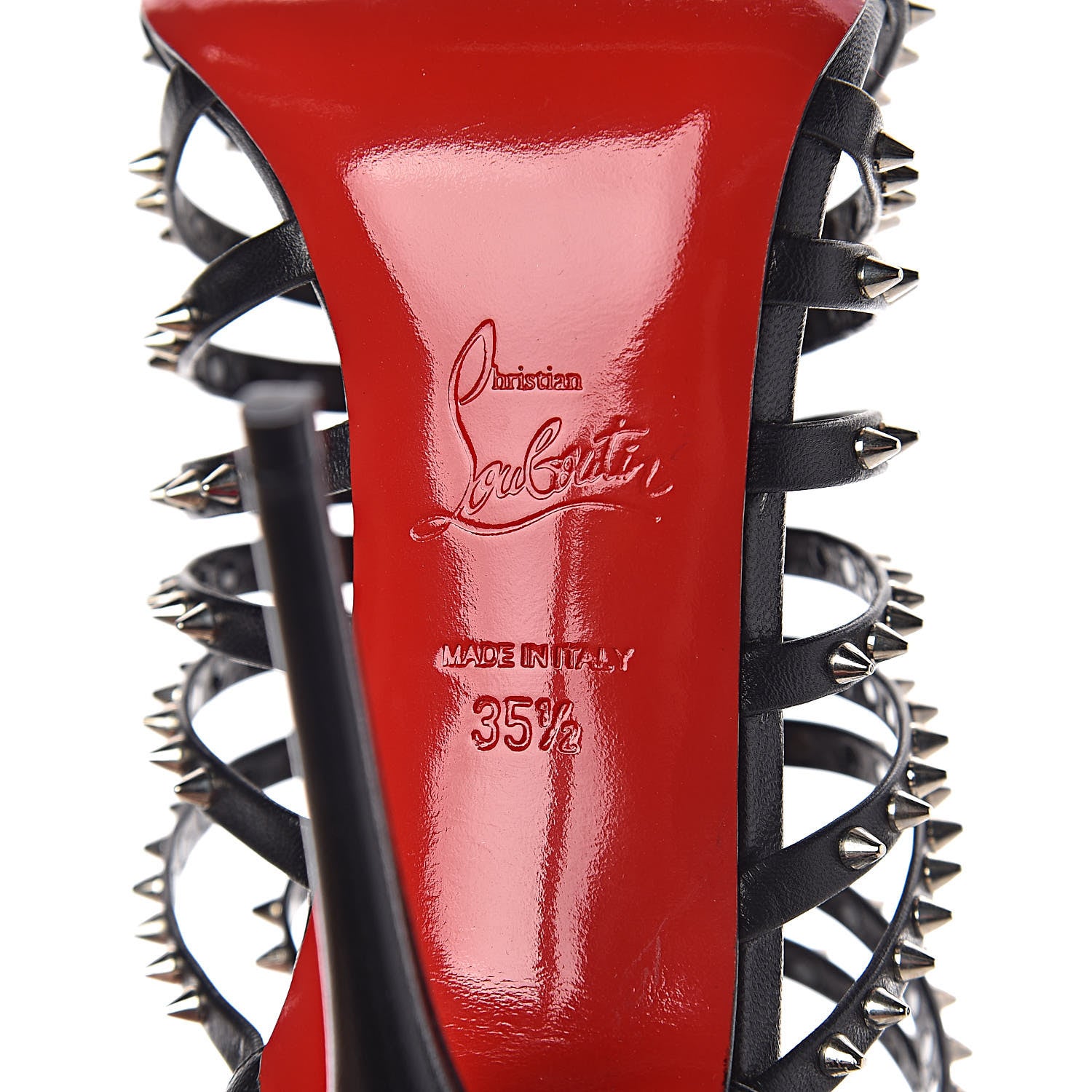 Christian Louboutin Kid Millaclou 100 Cage Sandals 35.5 Black 8 of 9