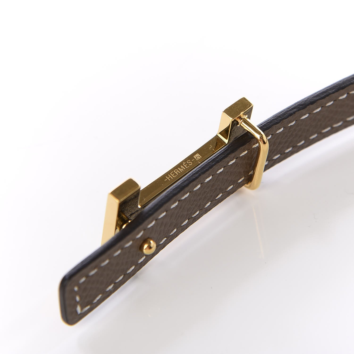 Hermes Swift Epsom 13mm Focus Belt H Belt 75 Black Etoupe 4 of 6