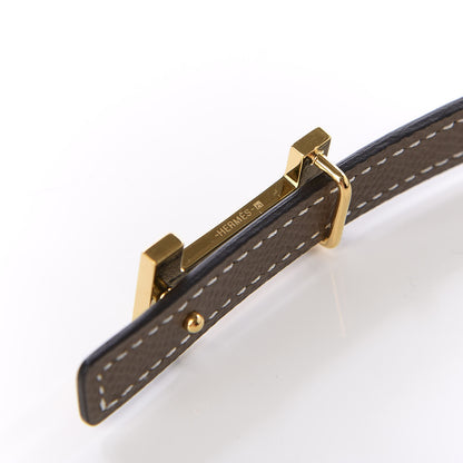 Hermes Swift Epsom 13mm Focus Belt H Belt 75 Black Etoupe 4 of 6