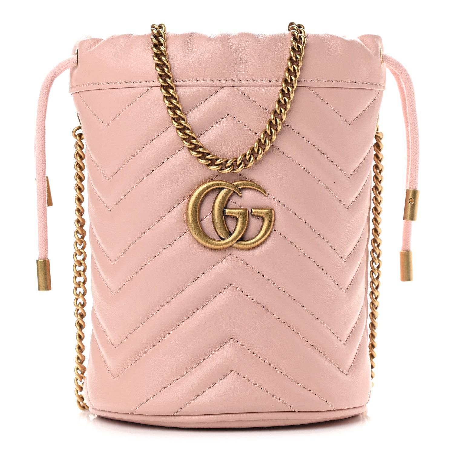 Gucci Calfskin Matelasse Mini GG Marmont 2.0 Bucket Bag Perfect Pink 1 of 8