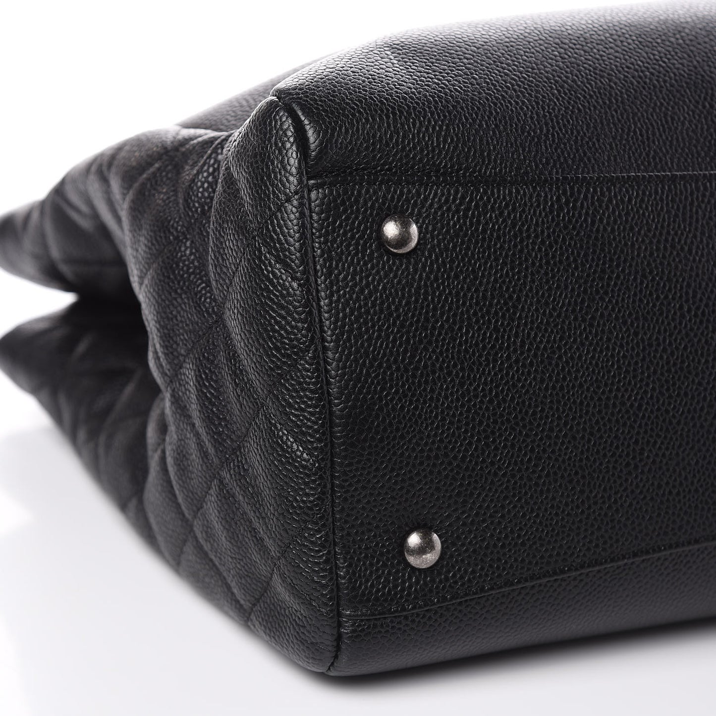 Caviar Lambskin Quilted Large Coco Break Shopping Bag Black