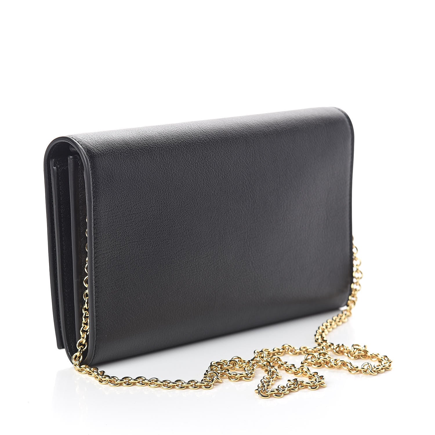 Saint Laurent Calfskin Monogram Belle de Jour Chain Clutch Black 3 of 9