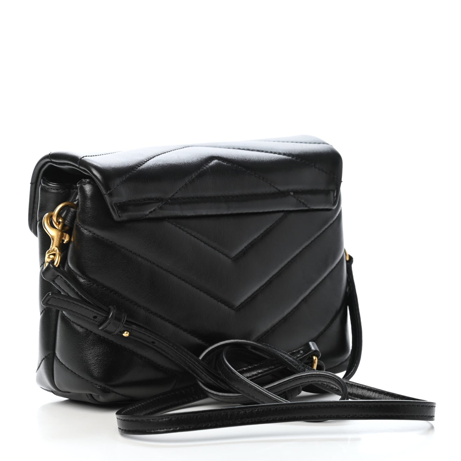 Saint Laurent Calfskin Y Quilted Monogram Toy Loulou Crossbody Bag Black 3 of 4