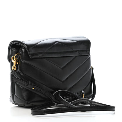 Saint Laurent Calfskin Y Quilted Monogram Toy Loulou Crossbody Bag Black 3 of 4