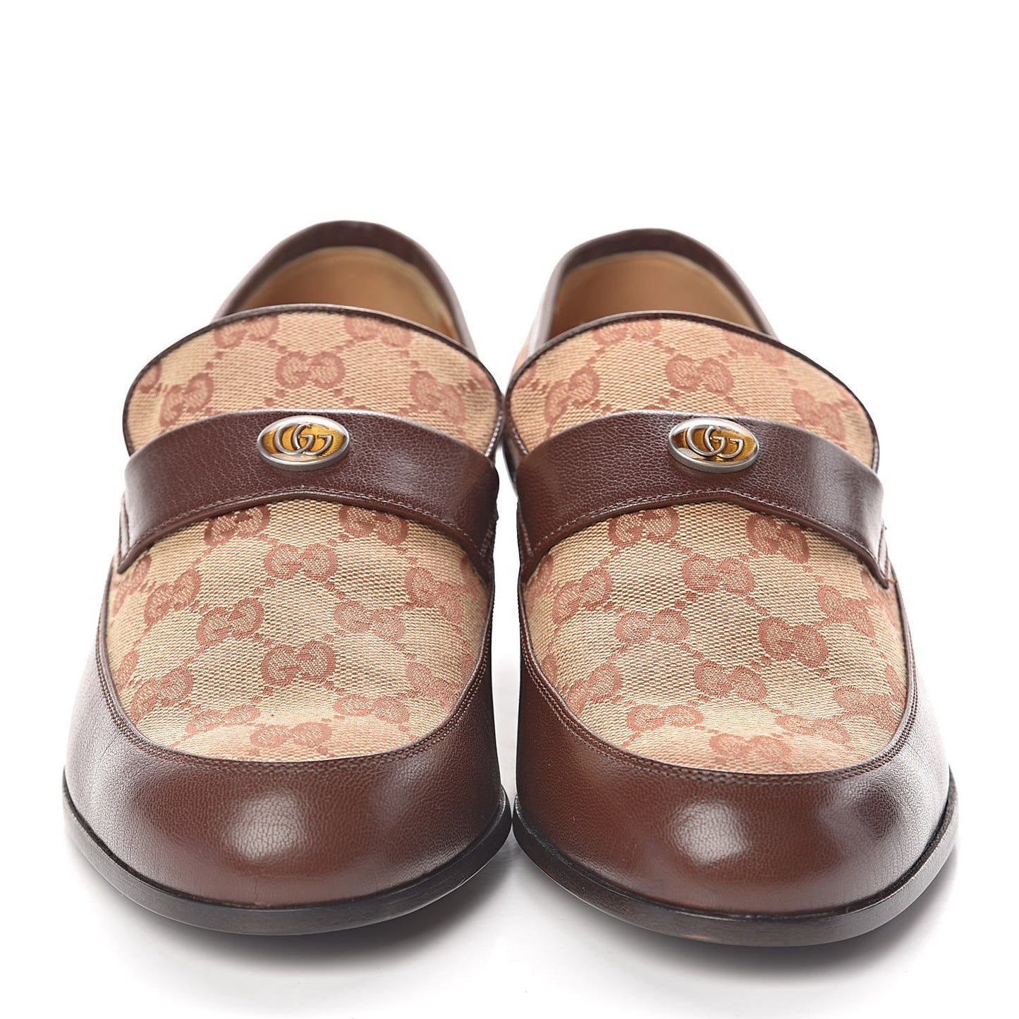GG Monogram Goatskin Mens GG Loafers 8 Brown