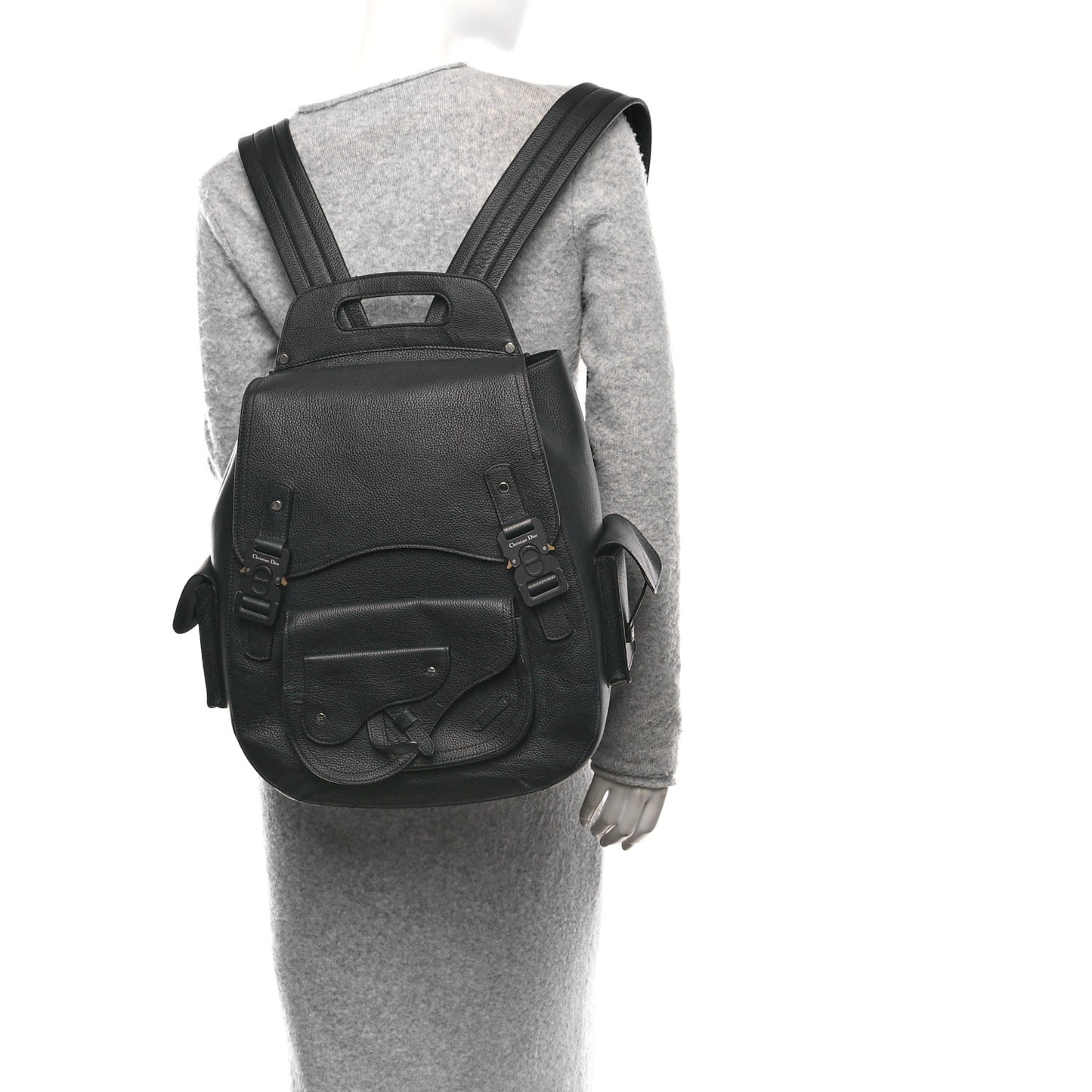 Grained Calfskin Maxi Gallop Backpack Black