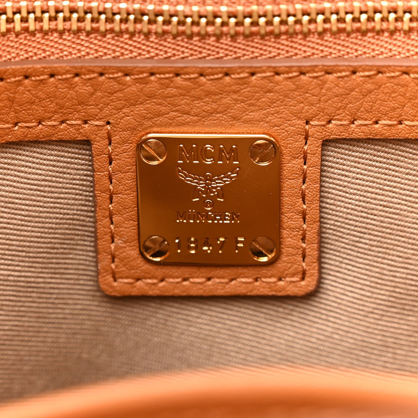 Calfskin Ottomar Monogram Medium Essential Tote Cognac