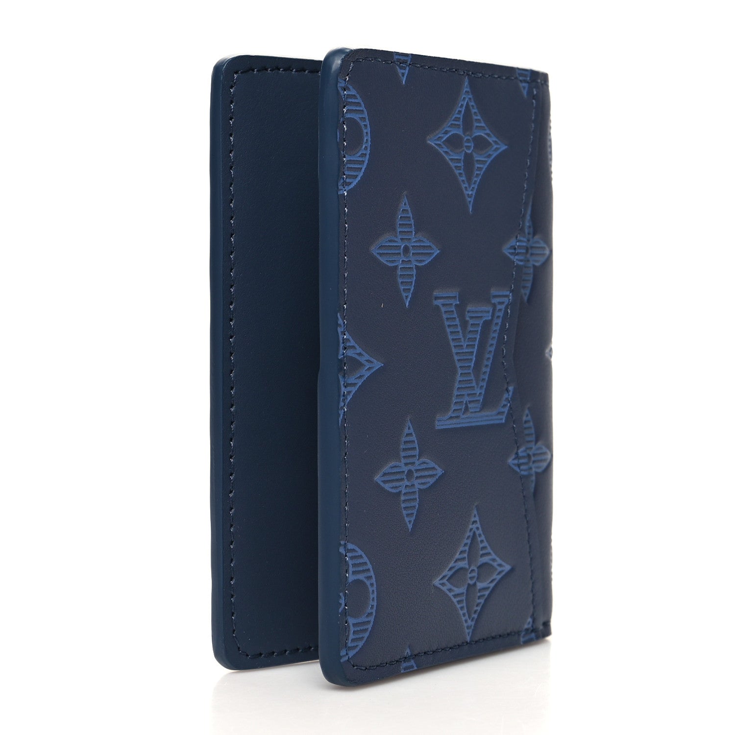 Louis Vuitton Calfskin Monogram Shadow Pocket Organizer Blue 3 of 8