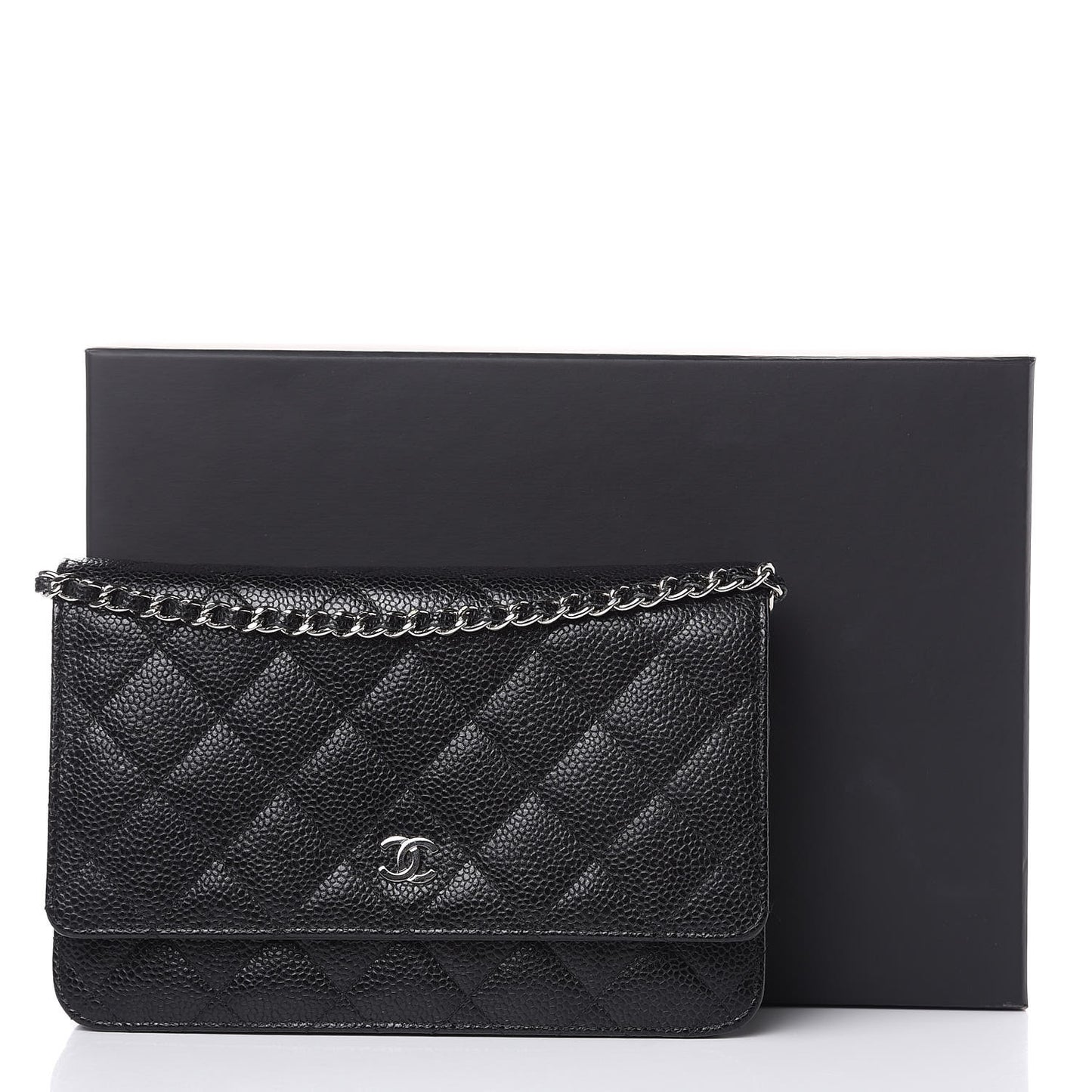Caviar Quilted Wallet On Chain WOC Black