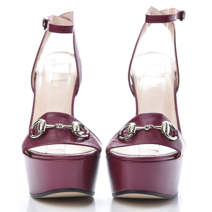 Gucci Malaga Kid Claudie Platform Sandals 35 Burgundy 2 of 8