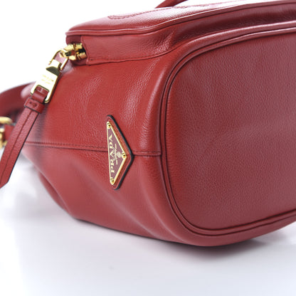 Prada Glace Calfskin Embossed Secchiello Bucket Bag Fuoco 7 of 10