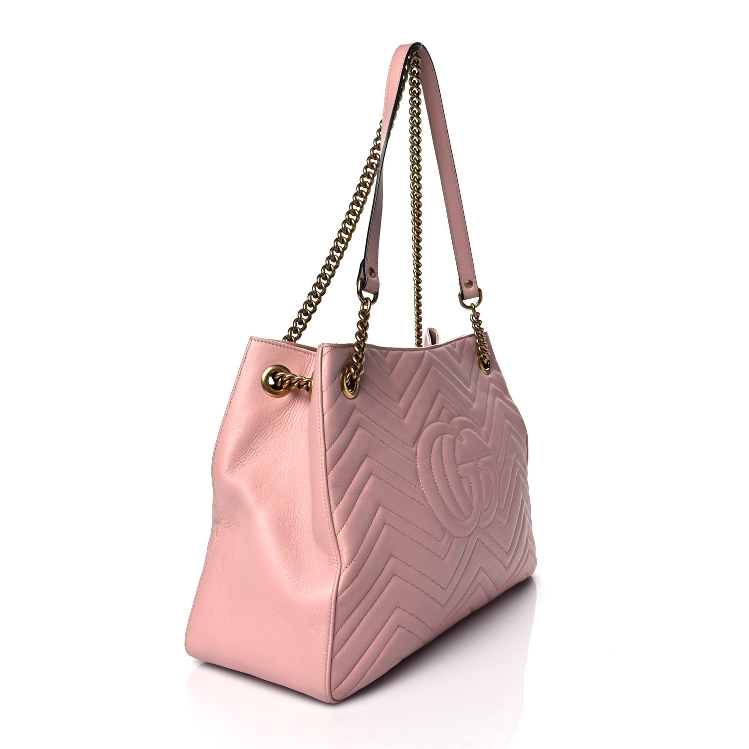 Gucci Calfskin Matelasse Medium GG Marmont Shoulder Tote Bag Perfect Pink 3 of 11