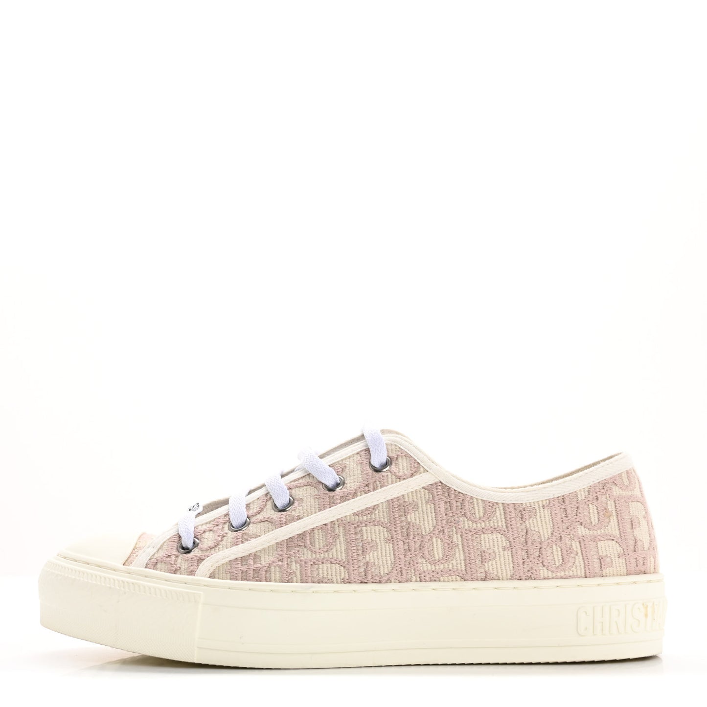 Canvas Oblique Walk'N'Dior  Low Top Sneakers 38.5 Powder Nude