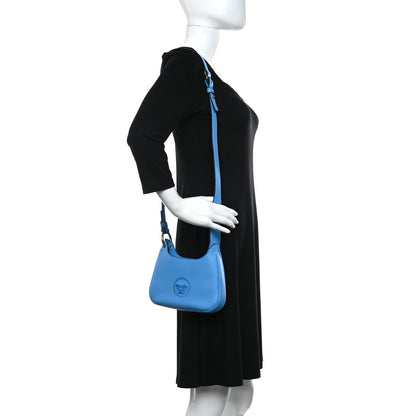 Versace Calfskin La Medusa Small Hobo Crossbody Blue 2 of 10