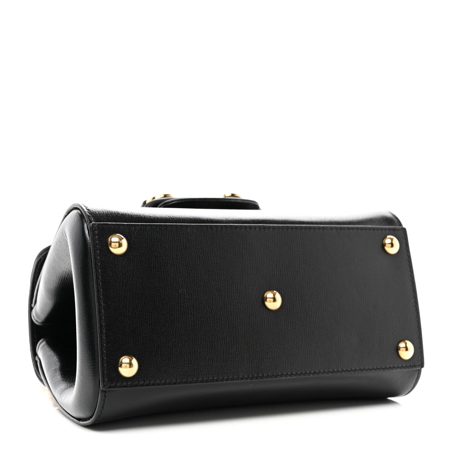 Glazed Textured Calfskin Mini Horsebit 1955 Top Handle Flap Bag Black