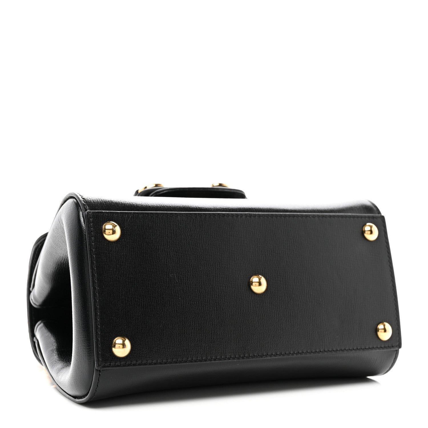 Gucci Glazed Textured Calfskin Mini Horsebit 1955 Top Handle Flap Bag Black 4 of 17