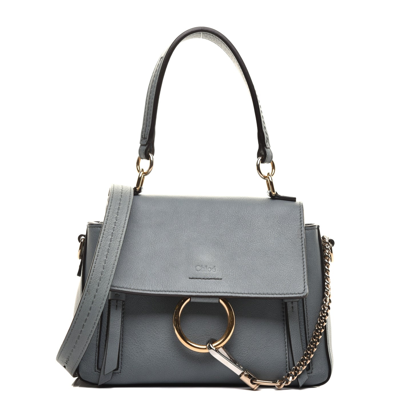 Calfskin Mini Faye Day Shoulder Bag Cloudy Blue