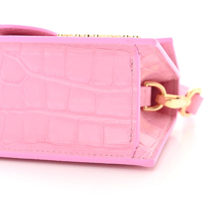 Jacquemus Calfskin Crocodile Embossed Le Bambino Pink 9 of 12