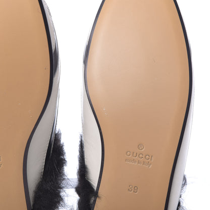 Gucci Malaga Kid Fur Zebra Inlay Womens Princetown Slippers 39 Mystic White Black 8 of 8