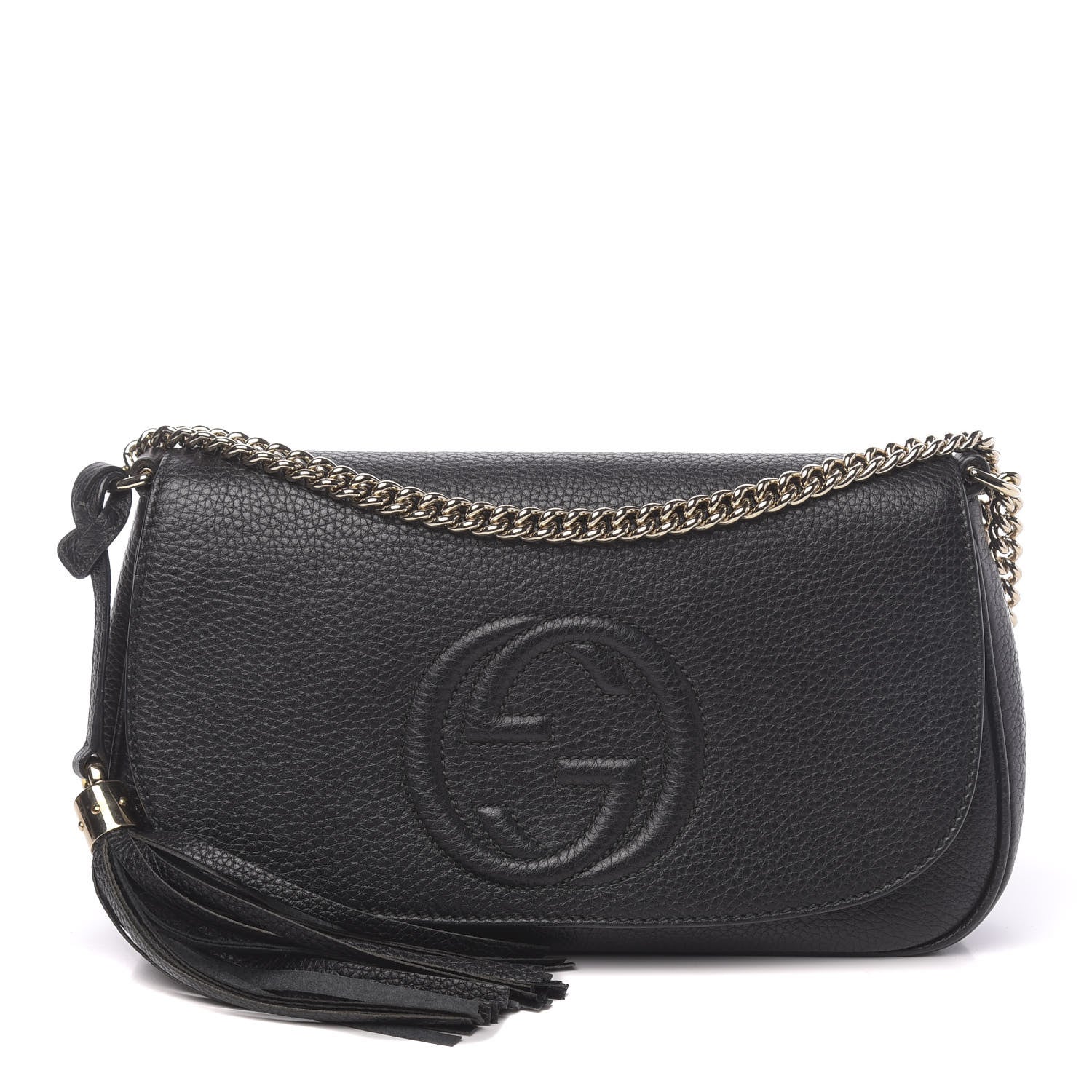 Gucci Pebbled Calfskin Medium Soho Flap Crossbody Black 1 of 22
