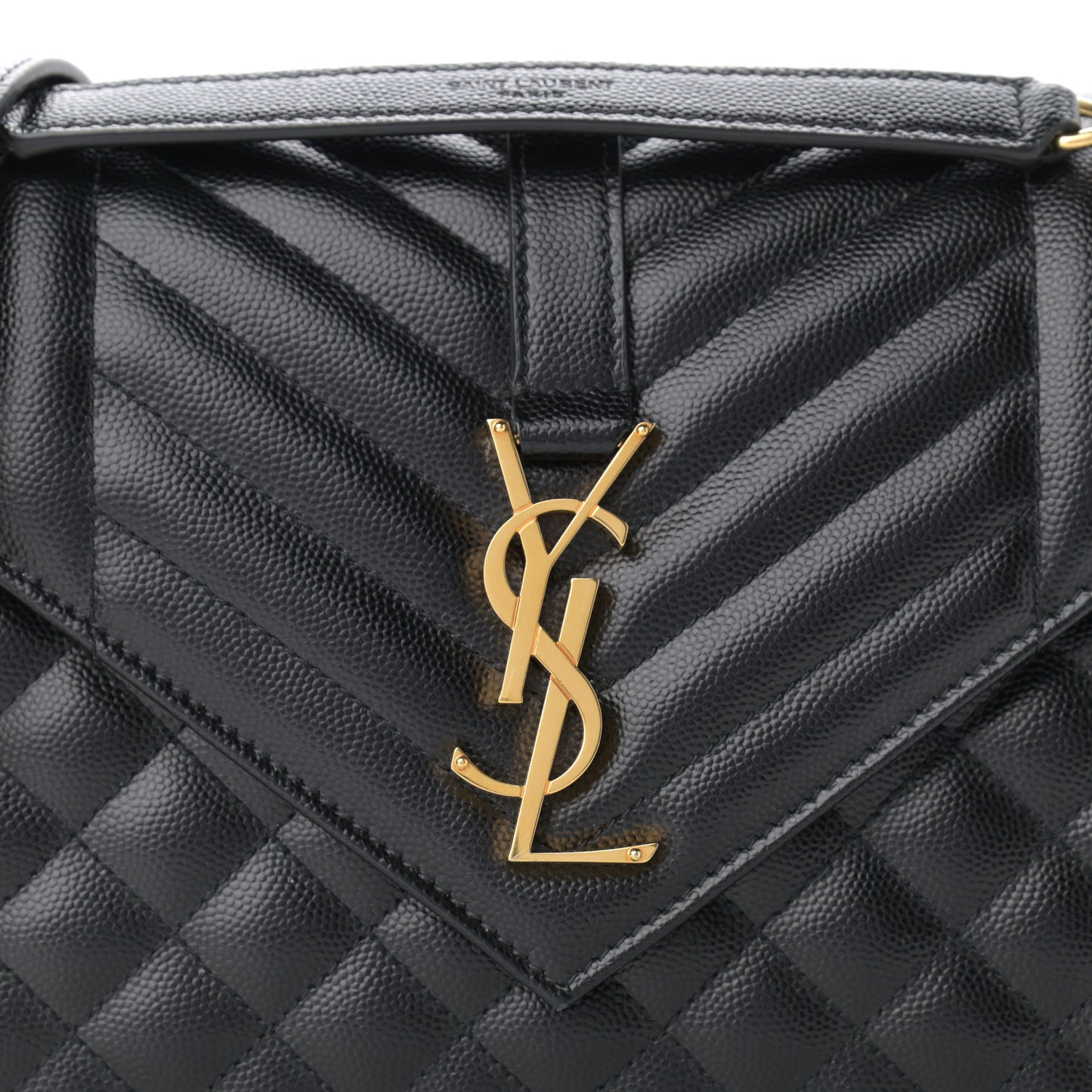 Grain De Poudre Textured Mixed Matelasse Triquilt Medium Monogram Satchel Black