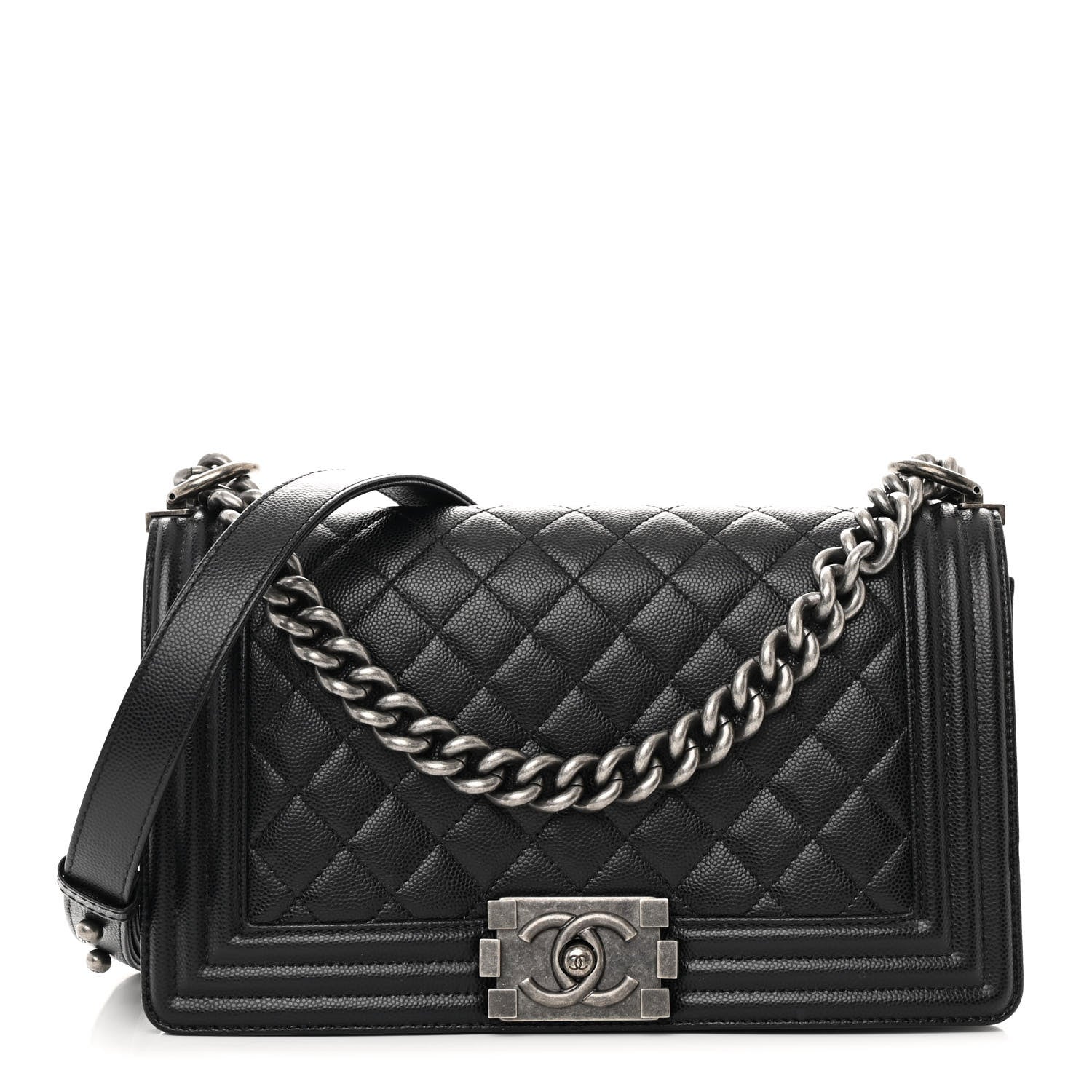 Chanel Caviar Quilted Medium Boy Flap Black 1 of 12