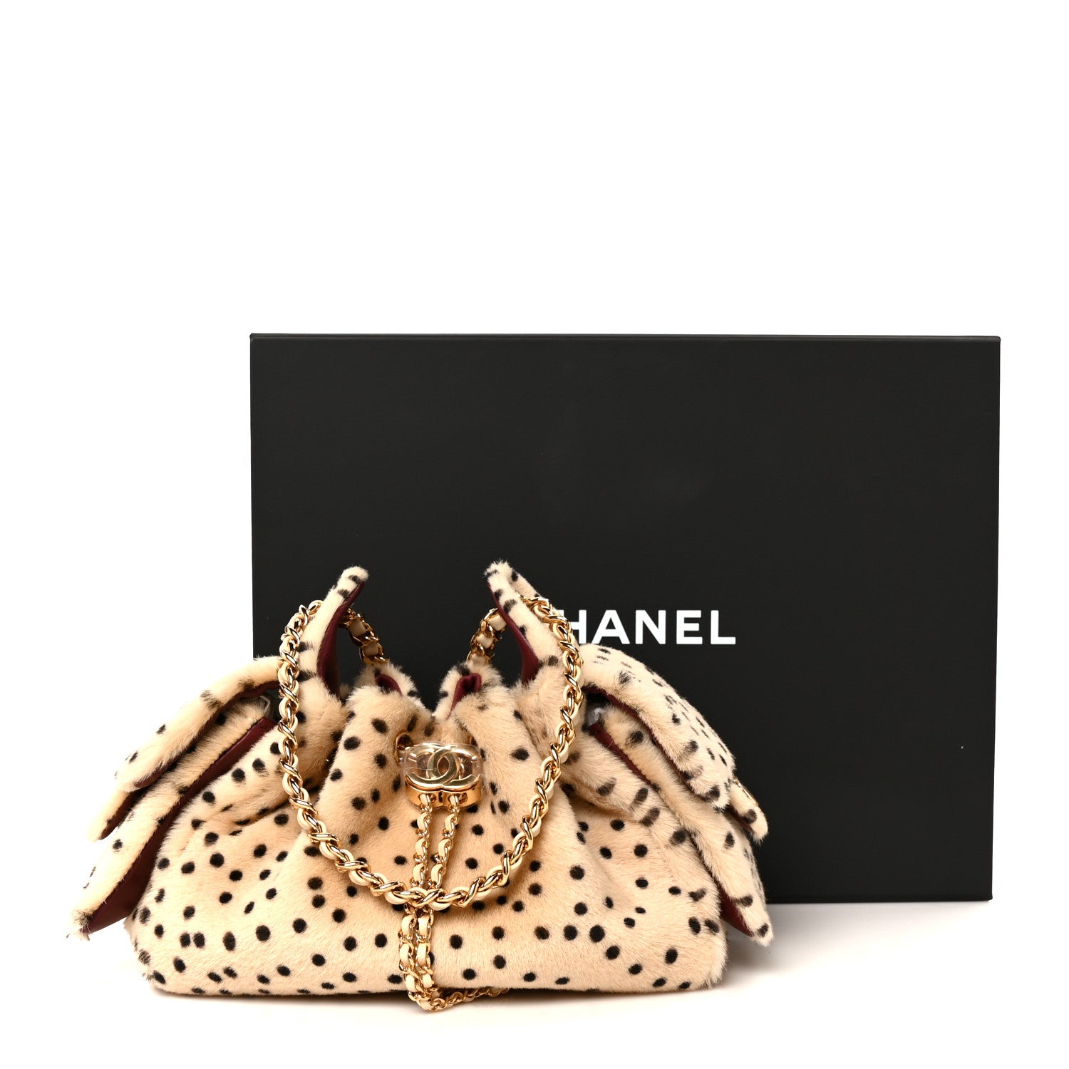 Chanel Pony Hair Mini Chanel 25 Handbag Beige Black 21 of 21