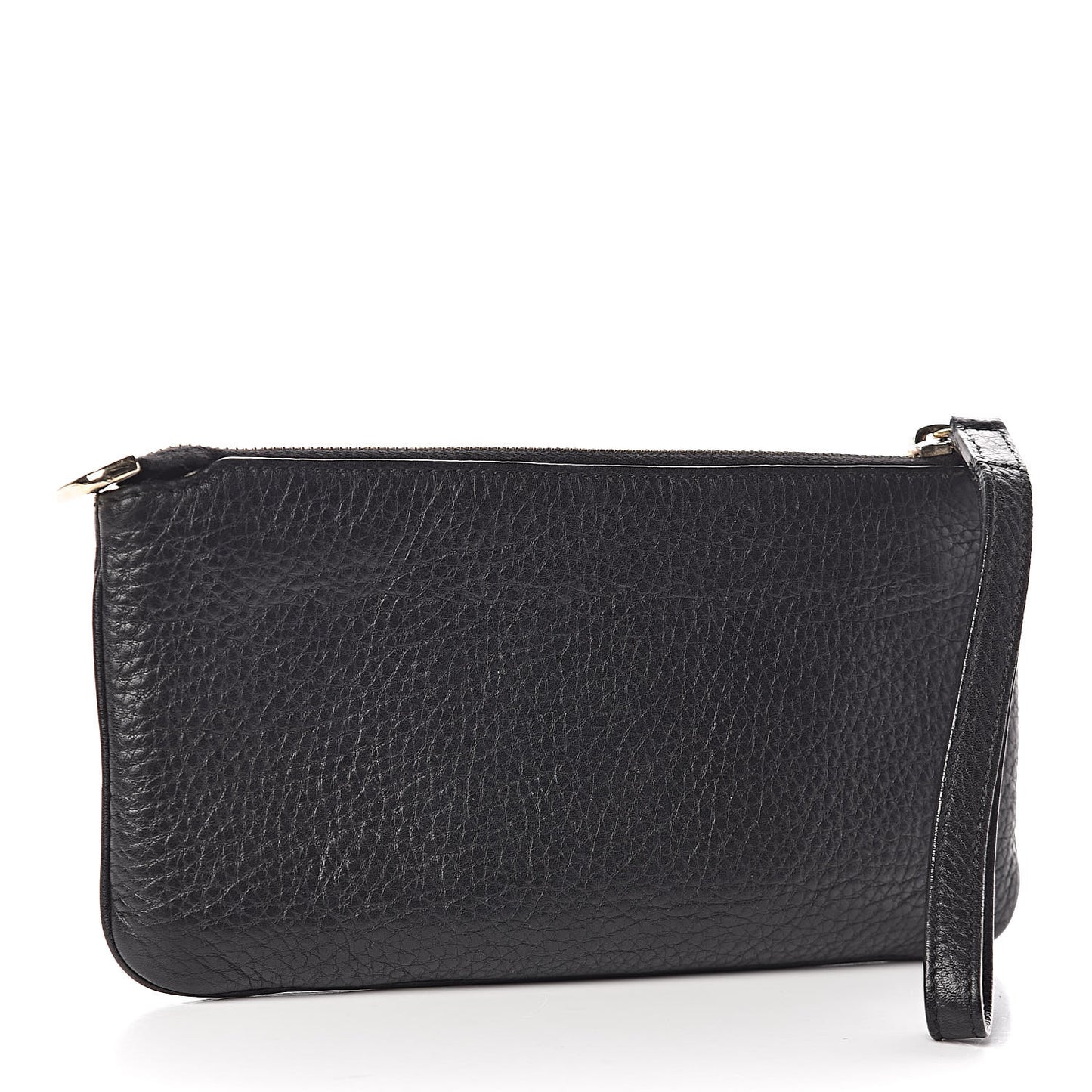 Pebbled Calfskin Soho Wristlet Black