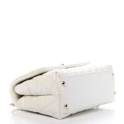 Chanel Iridescent Caviar Quilted Small Coco Handle Flap White 4 of 11
