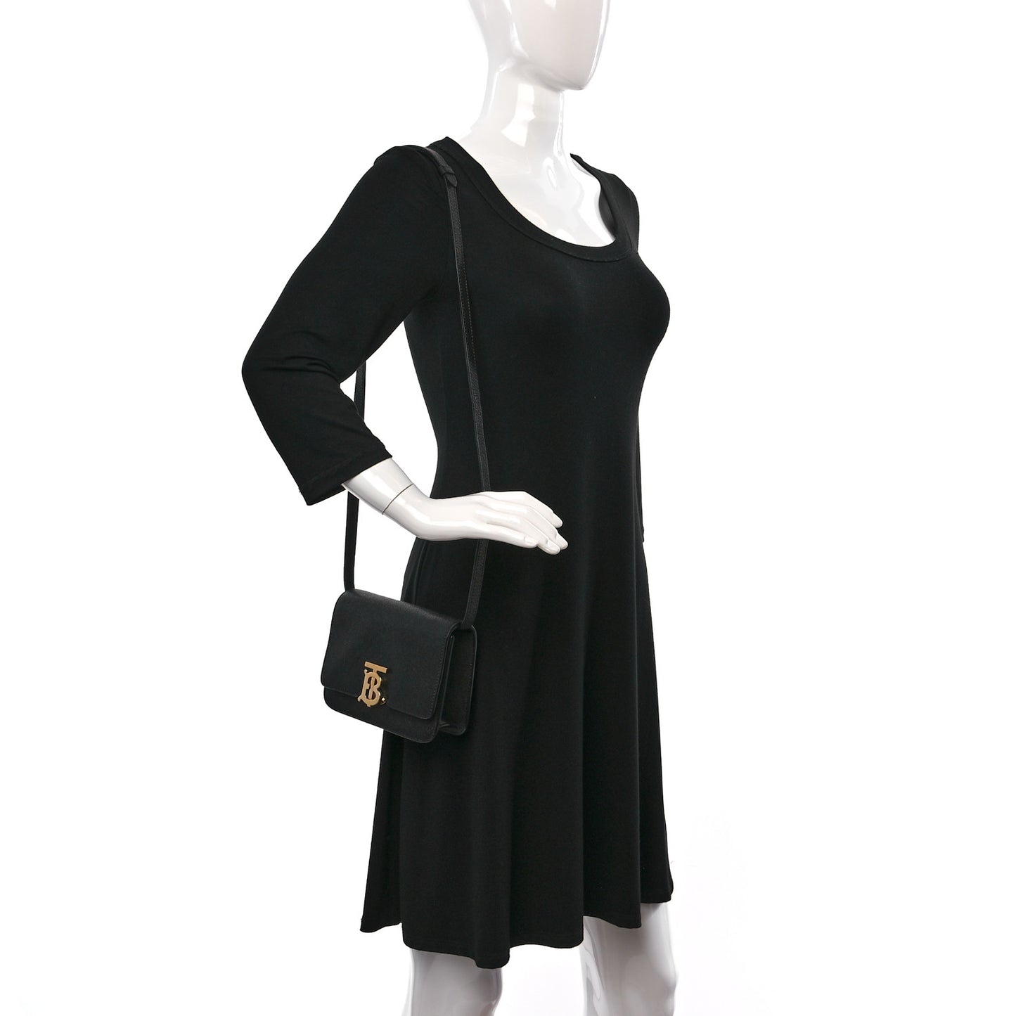 Grained Calfskin Mini TB Bag Black