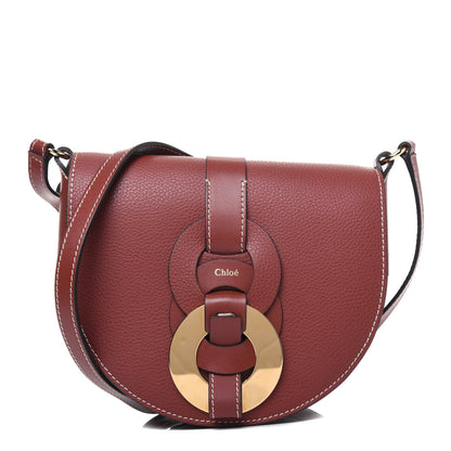 Chloe Grained Calfskin Small Darryl Saddle Crossbody Bag Sepia Brown 1 of 14