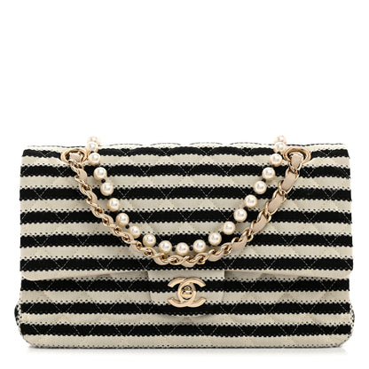 Chanel Jersey Quilted Medium Coco Sailor Flap Black White 1 of 10