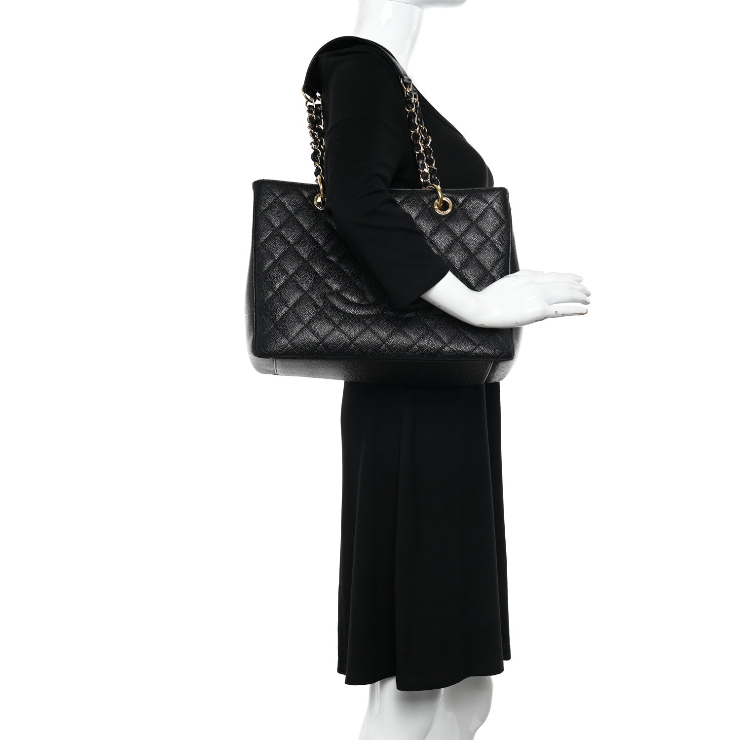 Chanel Caviar Quilted Grand Shopping Tote GST Black 3 of 13