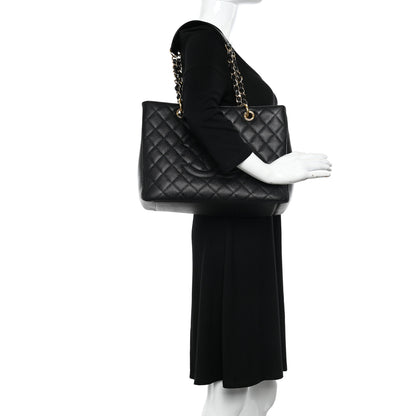 Chanel Caviar Quilted Grand Shopping Tote GST Black 3 of 13