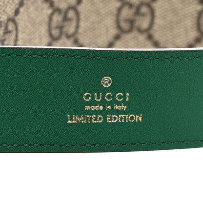 Gucci GG Supreme Monogram Anaconda Double G 30mm Belt 120 48 Ebony Emerald 4 of 7