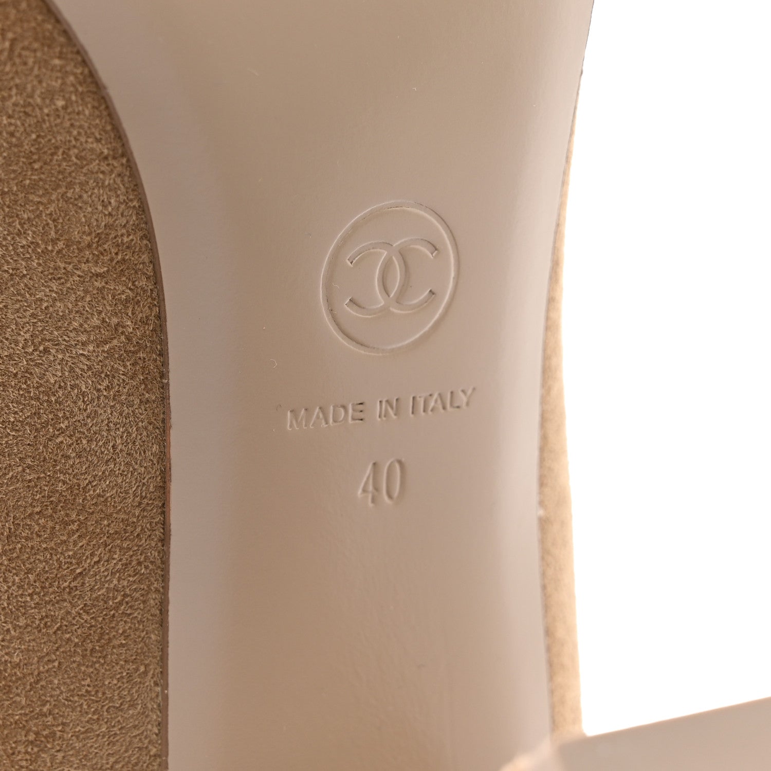 Chanel Suede Lambskin Shiny Calfskin Sherpa CC High Boots 40 Light Beige Black 6 of 9