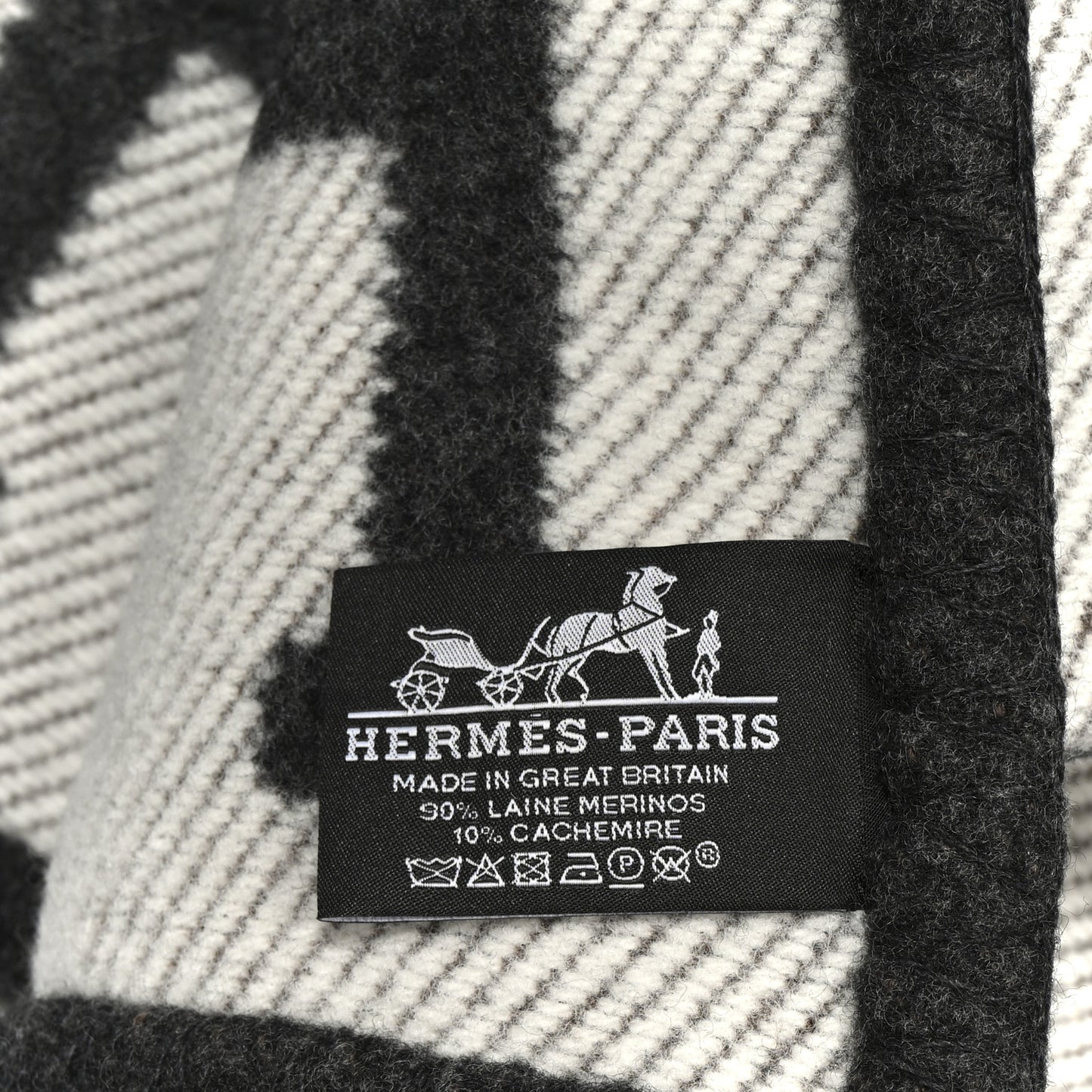 Wool Cashmere Avalon Blanket Ecru Gris Fonce