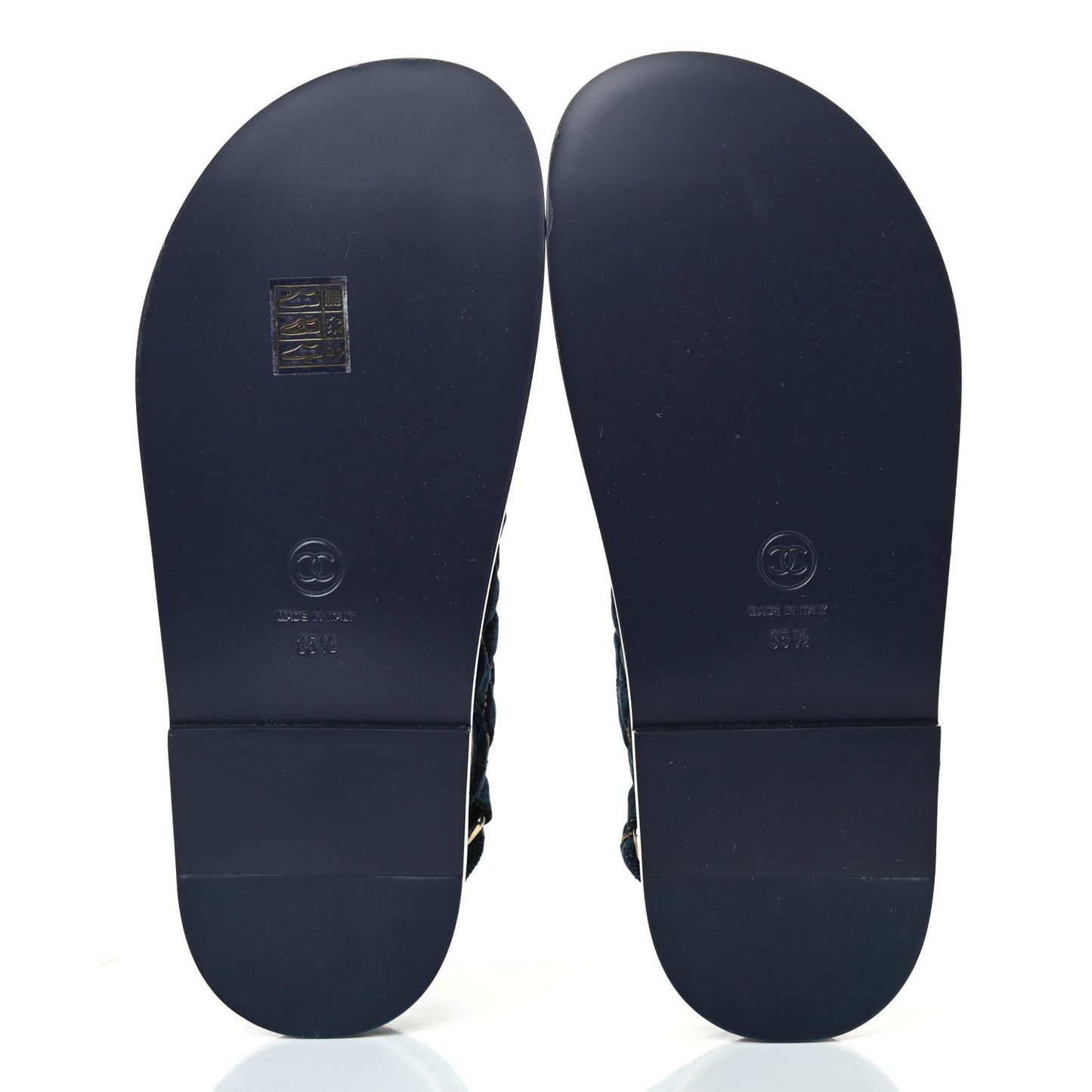 Denim Velcro Dad Sandals 35.5 Navy Blue