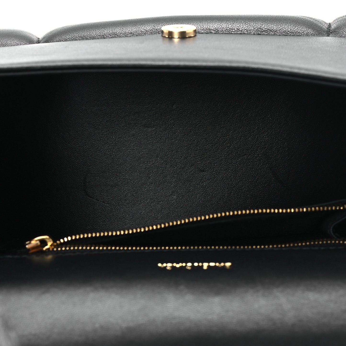 Nappa Calfskin Puffy Small Hourglass Top Handle Bag Black