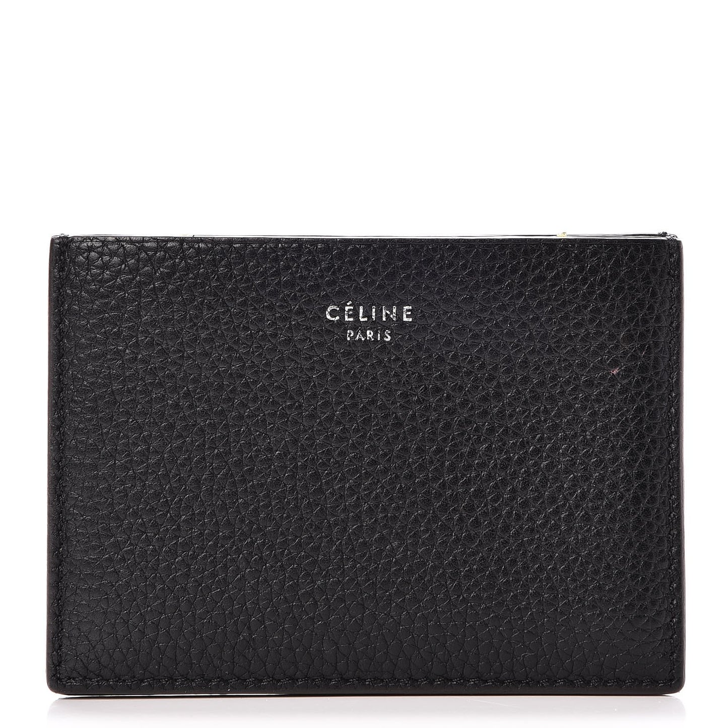 Drummed Calfskin Gusset Card Holder Black