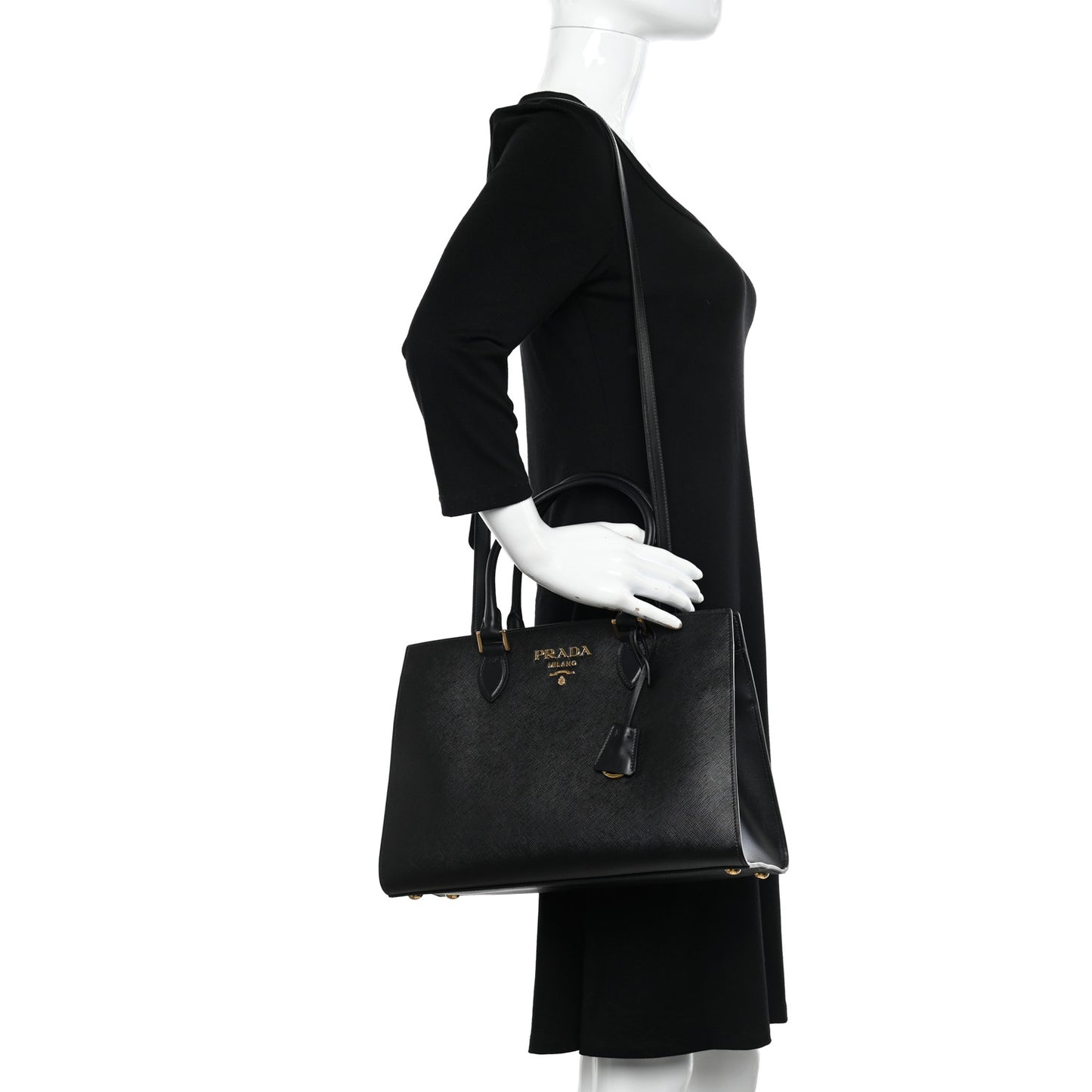 Saffiano Soft Calfskin Tote Black