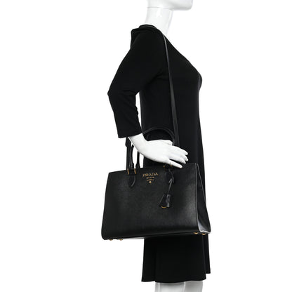 Prada Saffiano Soft Calfskin Tote Black 2 of 9
