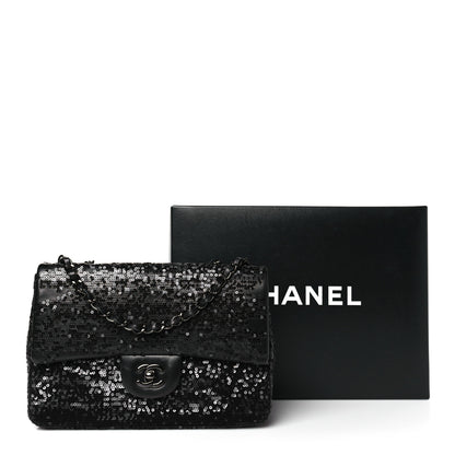Chanel Sequin Lambskin Medium Moonlight on Water Flap Black 10 of 10