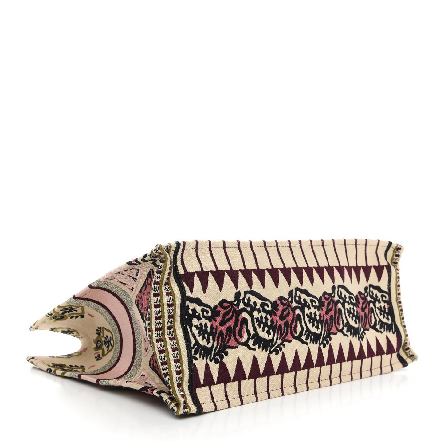Canvas Embroidered Geometric Book Tote Multicolor
