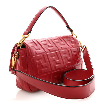 Fendi Nappa FF 1974 Embossed Baguette Fragola 4 of 10
