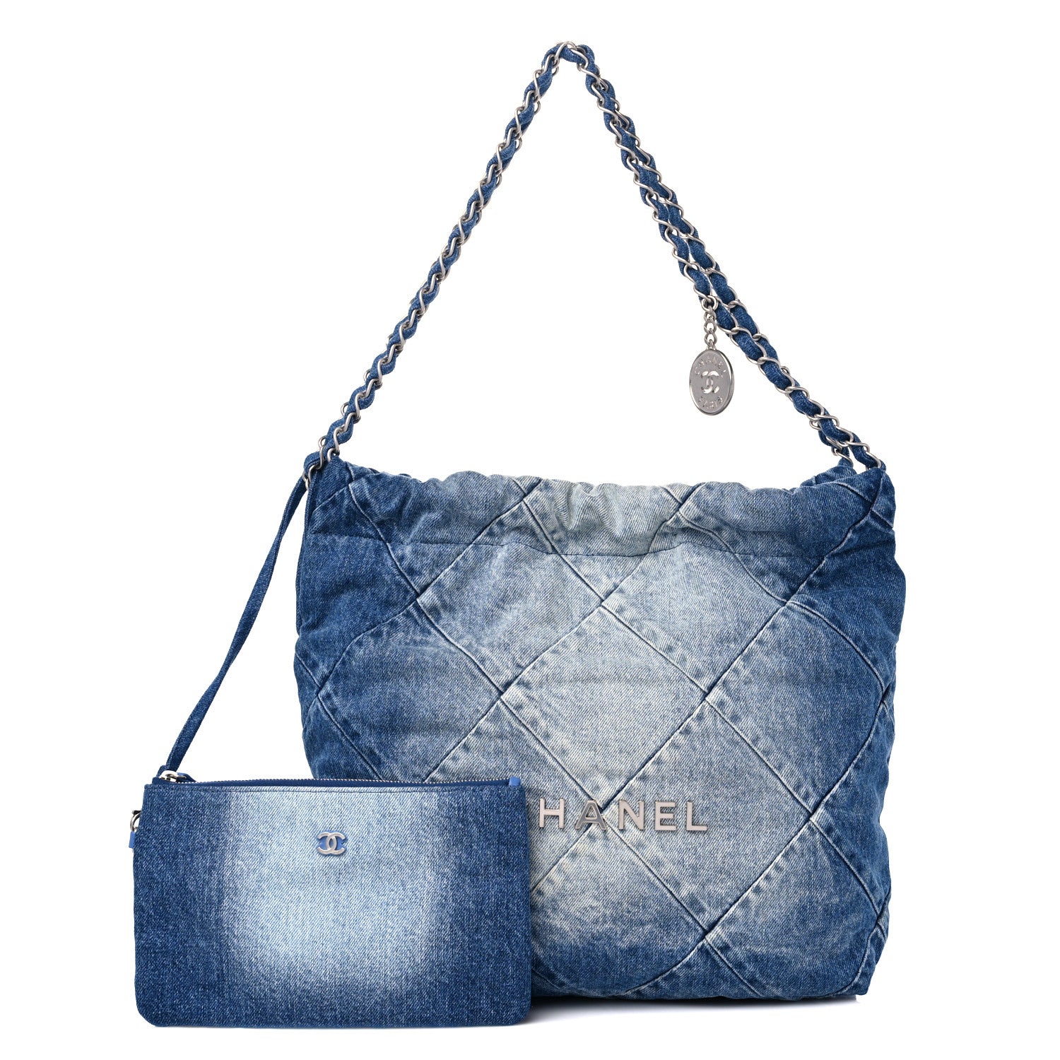 Chanel Denim Quilted Small Chanel 22 Blue 1 of 10