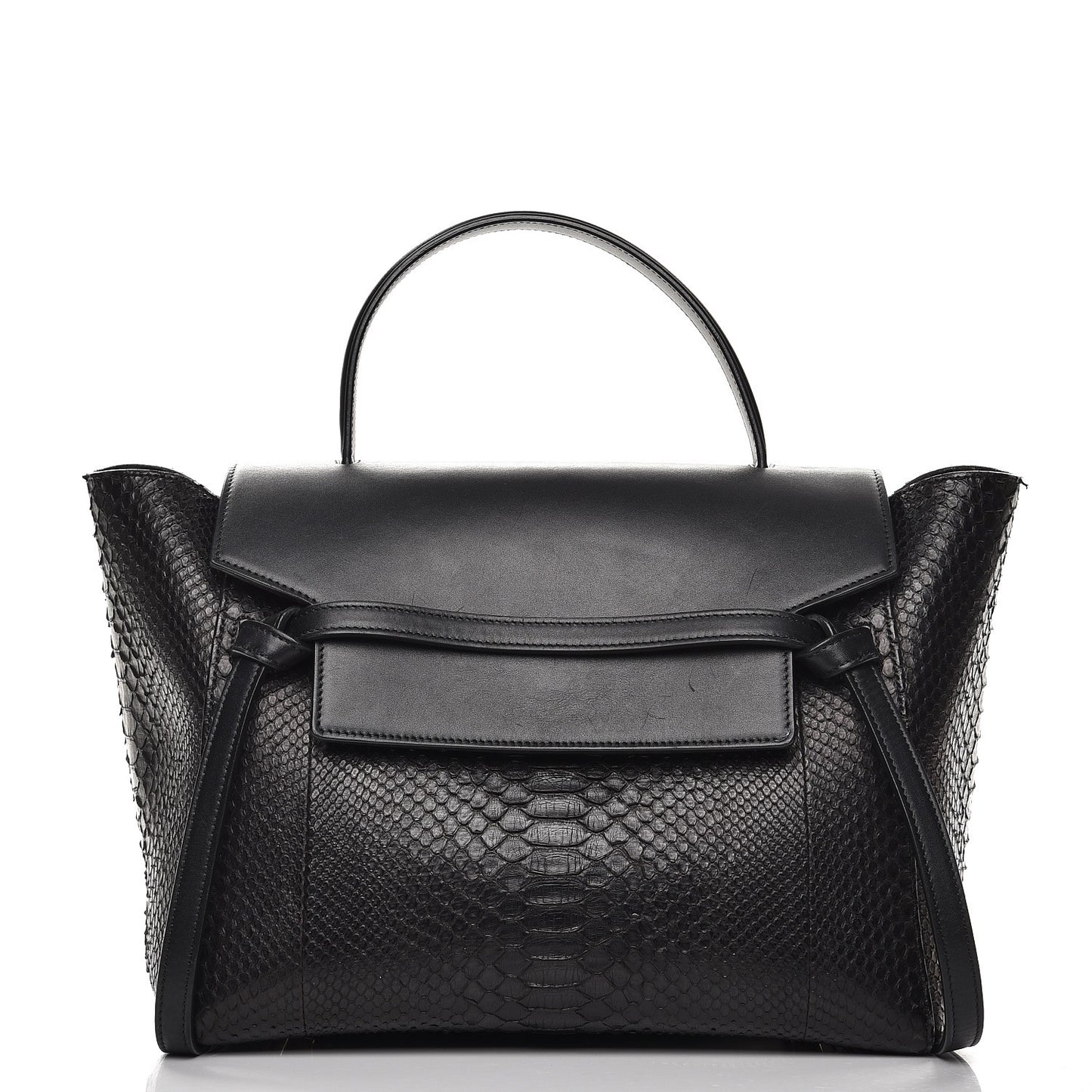 Python Calfskin Mini Belt Bag Black