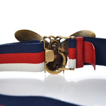 Gucci Web Queen Margaret Bee Sylvie Web Belt 80 32 Red White Blue 4 of 5