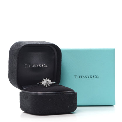 Tiffany Platinum Diamond Enchant Garden Flower Ring 50 5.5 5 of 5