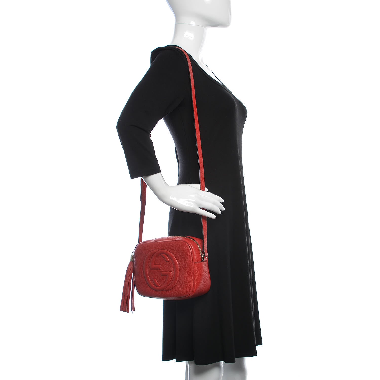 Gucci Pebbled Calfskin Small Soho Disco Bag Tabasco Red 2 of 13